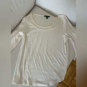 Lauren by Ralph Lauren Scoop Neck Quarter Sleeve Top